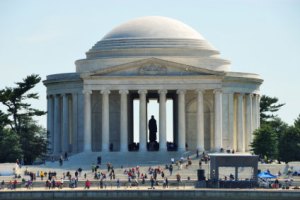 The Jefferson Memorial----temple to words of liberty and great (ironic) example of "aura"